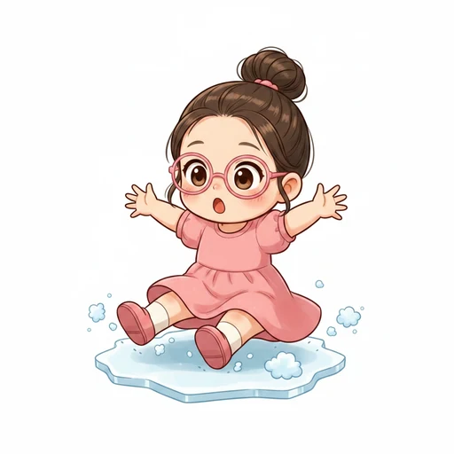 滑る のイラスト